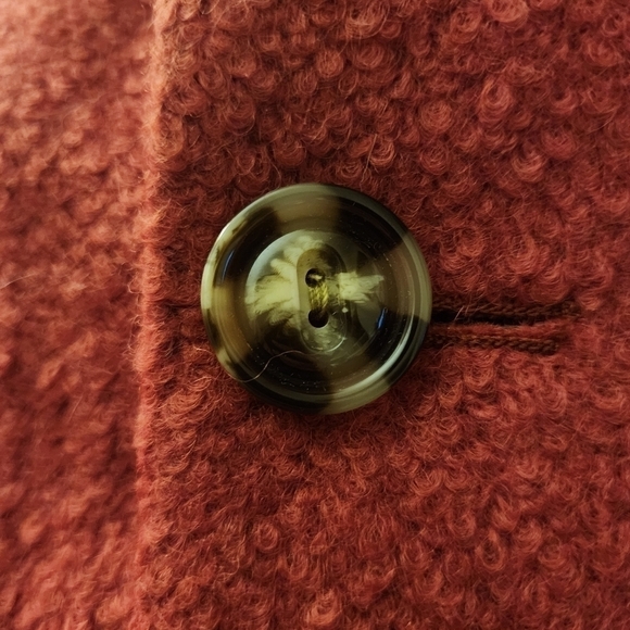 Apt 9 Wool Blend Rust Pea Coat Faux Fur Trim Women's 1X Plus Size Elegant EUC - Picture 10 of 16